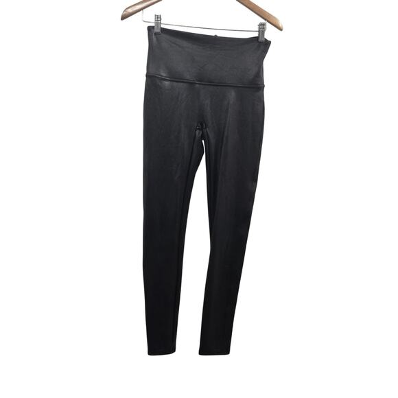 Spanx Leggings Womens Large Gray Faux Leather High Rise Pants - Picture 1 of 7